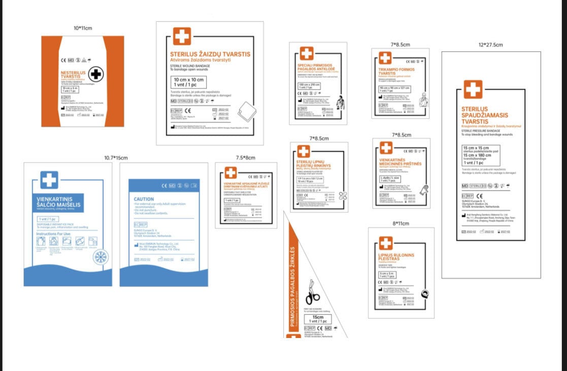 Atnaujintos 2022m. sudėties pirmos pagalbos vaistinėlė kaina ir informacija | Vaistinėlės ir saugos reikmenys | pigu.lt