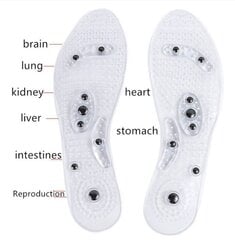 Массажные магнитные стельки для точечного массажа стоп Шиацу, 39-44 размер цена и информация | Аксессуары для массажа | pigu.lt