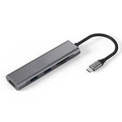 Aдаптер USB Type-C - 2 x USB 3.0, HDMI, SD, TF цена и информация | Адаптеры, USB-разветвители | pigu.lt