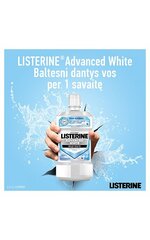 Burnos skalavimo skystis Listerine Advanced White Mild Taste, balinamasis, 1000 ml kaina ir informacija | Dantų šepetėliai, pastos | pigu.lt