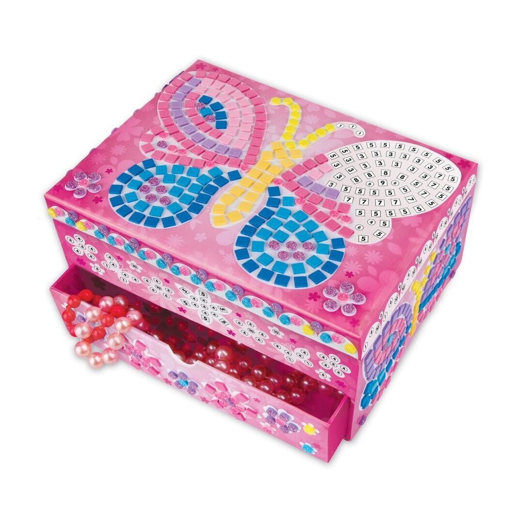 Papuošalų dėžutė - mozaikos rankdarbis Drugelis kaina ir informacija | Lavinamieji žaislai | pigu.lt