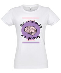 Marškinėliai moterims Priority SOLS-IMPERIAL-WOMEN-257-380, balti kaina ir informacija | Marškinėliai moterims | pigu.lt