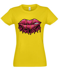 Marškinėliai moterims Silence speaks SOLS-IMPERIAL-WOMEN-257-381, geltoni kaina ir informacija | Marškinėliai moterims | pigu.lt