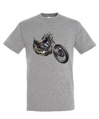 Marškinėliai vyrams Motociklas, pilki цена и информация | Мужские футболки | pigu.lt