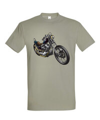 Marškinėliai vyrams Motociklas, pilki цена и информация | Мужские футболки | pigu.lt