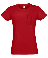 Marškinėliai moterims Auksaspalvis SOLS-IMPERIAL-WOMEN-257-387, raudoni цена и информация | Женские футболки | pigu.lt
