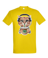 Marškinėliai vyrams Meow, geltoni kaina ir informacija | Vyriški marškinėliai | pigu.lt