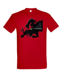 Marškinėliai vyrams Where is Lithuania SOLS-IMPERIAL-692, raudoni kaina ir informacija | Vyriški marškinėliai | pigu.lt