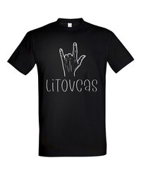 Marškinėliai vyrams Litovcas II, juodi цена и информация | Мужские футболки | pigu.lt