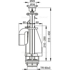 Vandens nuleidimo mechanizmas Alcaplast A08A su dvigubu 3/6 l kaina ir informacija | AlcaPlast Vonios kambario įranga | pigu.lt