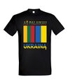 Marškinėliai vyrams Aš palaikau Ukrainą, juodi