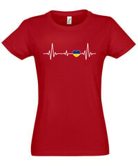 Marškinėliai moterims Širdies ritmas SOLS-IMPERIAL-WOMEN-257-407, raudoni kaina ir informacija | Marškinėliai moterims | pigu.lt