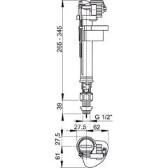 Vandens pripildymo mechanizmas Alcaplast A18, apatinis, 1/2 цена и информация | Детали для унитазов, биде | pigu.lt