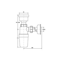 Sifonas pisuarui McAlpine HC2P, 32 mm цена и информация | Сифоны | pigu.lt