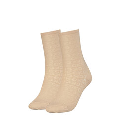 Moteriškos kojinės Calvin Klein 2 poros, smėlio spalvos, 701218937 002 44581 kaina ir informacija | Moteriškos kojinės | pigu.lt