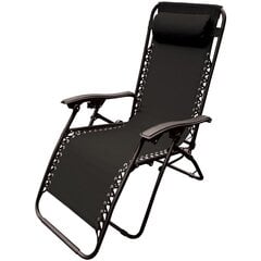 Кресло-шезлонг Royokamp, черное цена и информация | Лежаки | pigu.lt