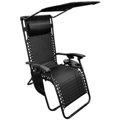 Раскладное кресло-шезлонг Saska Garden, черное цена и информация | Лежаки | pigu.lt