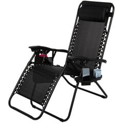 Раскладное кресло-шезлонг Saska Garden, черное цена и информация | Шезлонги | pigu.lt