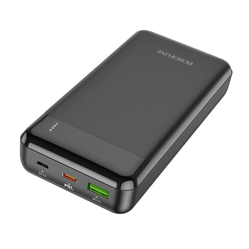 Išorinė baterija Power Bank Borofone BJ19A Type-C PD 20W+Quick Charge 3.0 20000mAh, juoda kaina ir informacija | Atsarginiai maitinimo šaltiniai (power bank) | pigu.lt