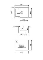 Раковина из каменной массы Plados-Telma Amanda AM6510 28TG Молочно-белый цвет цена и информация | Раковины на кухню | pigu.lt