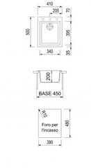 Раковина из каменной массы Plados-Telma CUBE ON4110 14MQ Серый бетон цена и информация | Раковины на кухню | pigu.lt