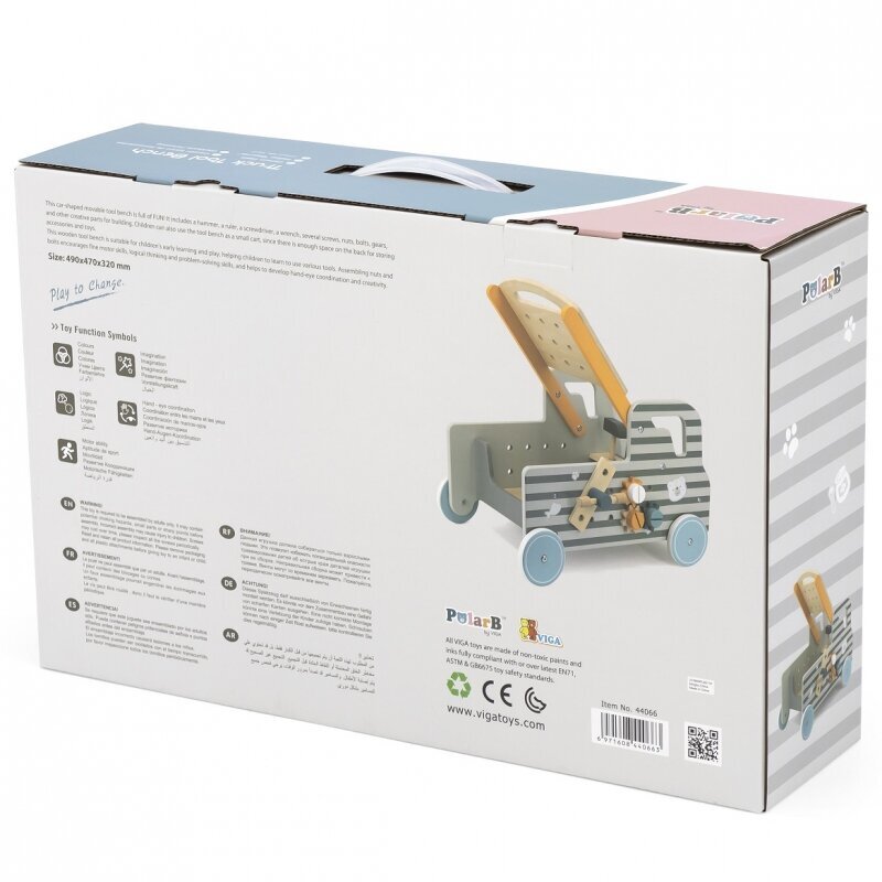 Medinė mašinėlė su įrankiais PolarB Viga kaina ir informacija | Žaislai kūdikiams | pigu.lt