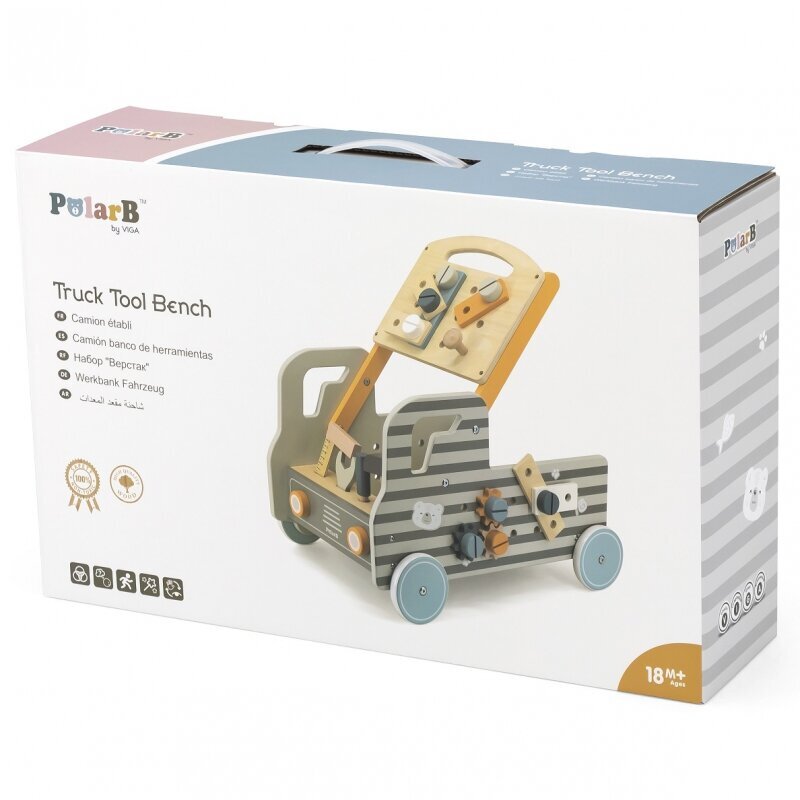 Medinė mašinėlė su įrankiais PolarB Viga kaina ir informacija | Žaislai kūdikiams | pigu.lt