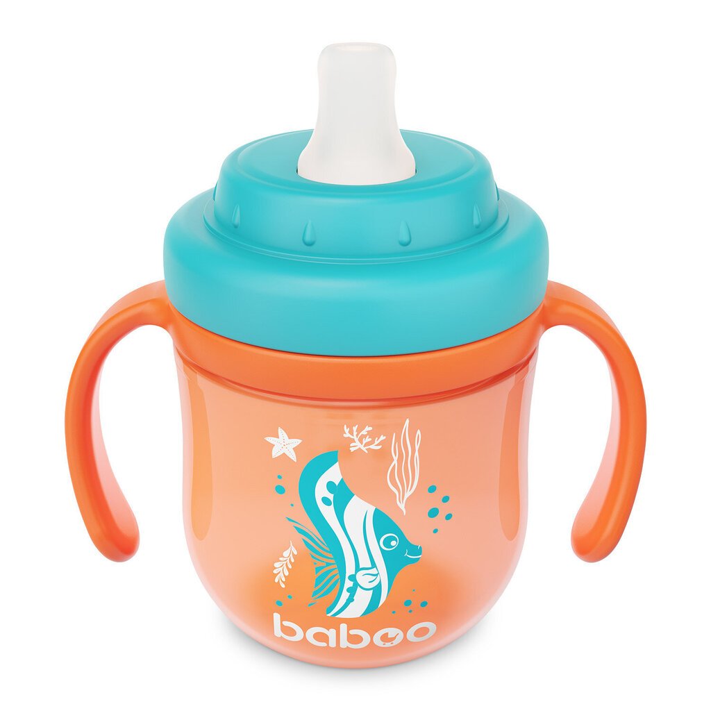 Baboo gertuvė su silikoniniu snapeliu, 200 ml, Sealife, 6+ mėn kaina ir informacija | Buteliukai kūdikiams ir jų priedai | pigu.lt