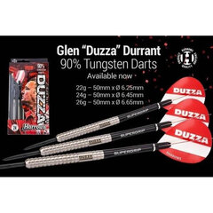 Smiginio strėlytės Harrows Glen Duzza Durrant 90% Steeltip, 26 g, 3 vnt., juodos, raudonos kaina ir informacija | Harrows Sportas, laisvalaikis, turizmas | pigu.lt