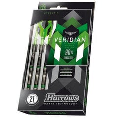 Smiginio strėlytės Harrows Veridian 90% Steeltip, 3 vnt., juodos, žalios цена и информация | Дартс | pigu.lt