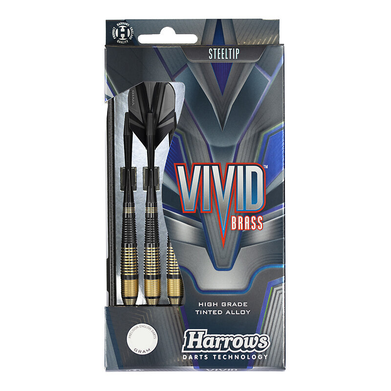 Smiginio strėlytės Harrows Vivid Steeltip, 3 vnt, juodos kaina ir informacija | Smiginis | pigu.lt