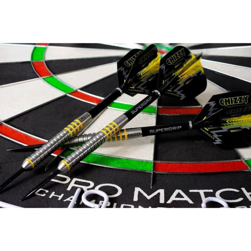 Smiginio strėlytės Harrows Chizzy Darts 80% Steeltip, 3 vnt., juodos, geltonos kaina ir informacija | Smiginis | pigu.lt