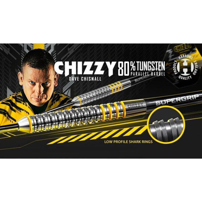 Smiginio strėlytės Harrows Chizzy Darts 80% Steeltip, 3 vnt., juodos, geltonos kaina ir informacija | Smiginis | pigu.lt