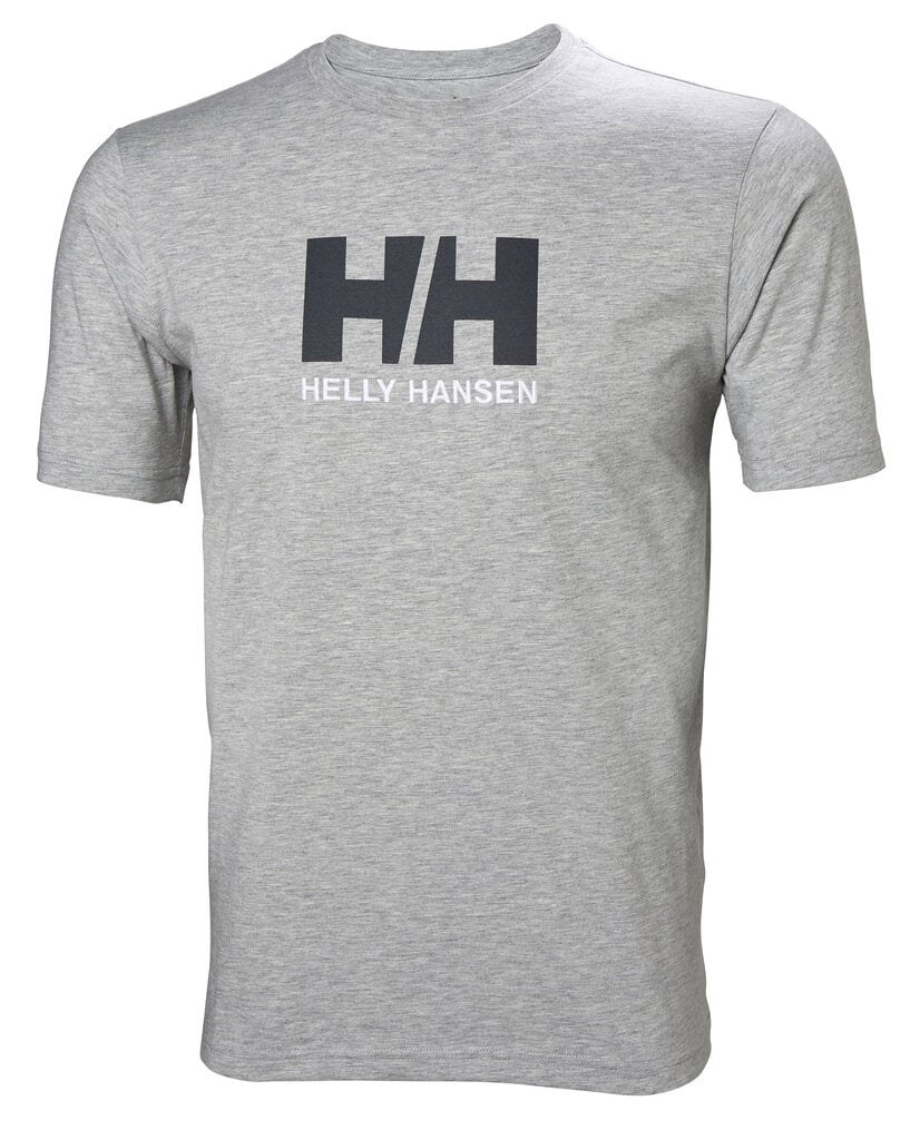 Helly Hansen vyriški marškinėliai LOGO, šviesiai pilki kaina ir informacija | Vyriški marškinėliai | pigu.lt