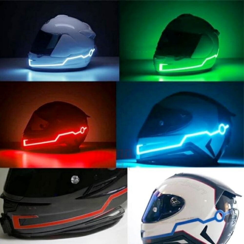 Led juosta Motociklininko šalmui, Geltona kaina ir informacija | Moto šalmai | pigu.lt