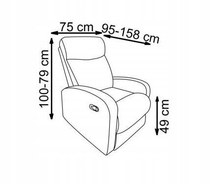 Fotelis-reglaineris Halmar Oslo 1S, smėlio spalvos цена и информация | Svetainės foteliai | pigu.lt
