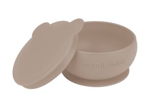 Нескользящая чаша с крышкой Minikoioi Bowly, Bubble Beige, 101080008 цена и информация | Детская посуда, контейнеры для молока и еды | pigu.lt