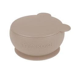 Нескользящая чаша с крышкой Minikoioi Bowly, Bubble Beige, 101080008 цена и информация | Детская посуда, контейнеры для молока и еды | pigu.lt