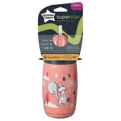 Gertuvė Tommee Tippee Insulated Straw rožinė, 12mėn+, 266 ml kaina ir informacija | Buteliukai kūdikiams ir jų priedai | pigu.lt