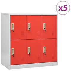 Spintelės, 90x45x92,5 cm, 5 vnt, raudonos цена и информация | Шкафчики в гостиную | pigu.lt