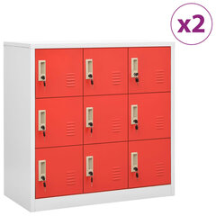 Spintelės, 90x45x92,5 cm, 2 vnt, raudonos цена и информация | Шкафчики в гостиную | pigu.lt