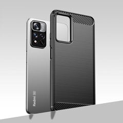 Carbon dėklas telefonui skirtas Xiaomi Redmi Note 11 Pro+ 5G juodas kaina ir informacija | Telefono dėklai | pigu.lt