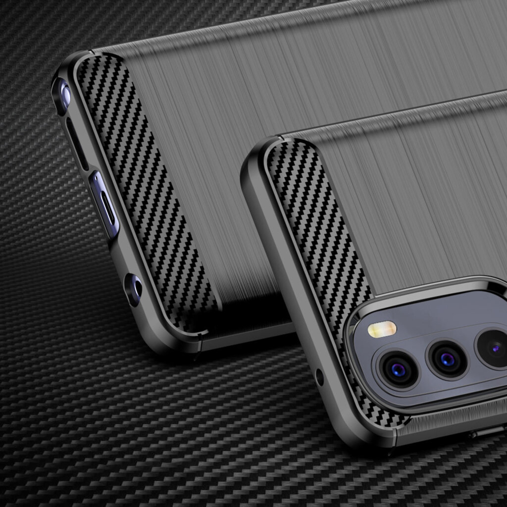 Hurtel Carbon Case skirtas Motorola Moto G Stylus 2022, juodas kaina ir informacija | Telefono dėklai | pigu.lt