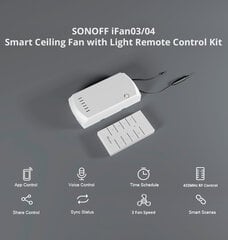 Sonoff iFan04 смарт-контроллер Wi-Fi для вентилятора и освещения цена и информация | Системы безопасности, контроллеры | pigu.lt