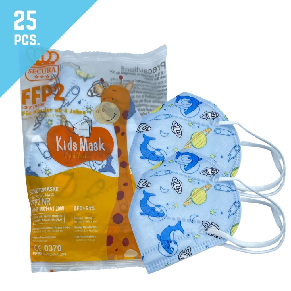 Vaikiškas respiratorius FFP2 (veido kaukė), 25 vnt.. kaina ir informacija | Pirmoji pagalba | pigu.lt