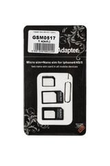 Адаптер Nano GSM0517 SIM 3 в 1, черный цена и информация | Адаптеры, USB-разветвители | pigu.lt