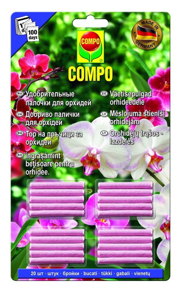 Orchidėjų trąšų lazdelės Compo 1x20 kaina ir informacija | Birios trąšos | pigu.lt