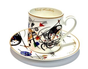 Puodelis su lėkštute Carmani Wassily Kandinsky, 250ml kaina ir informacija | Taurės, puodeliai, ąsočiai | pigu.lt