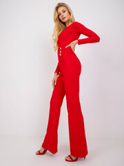 красные элегантные брюки с кантами salerno цена и информация | Женские брюки | pigu.lt