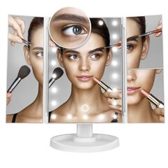 Косметическое зеркало со светодиодной подсветкой цена и информация | Набор акскссуаров для ванной | pigu.lt